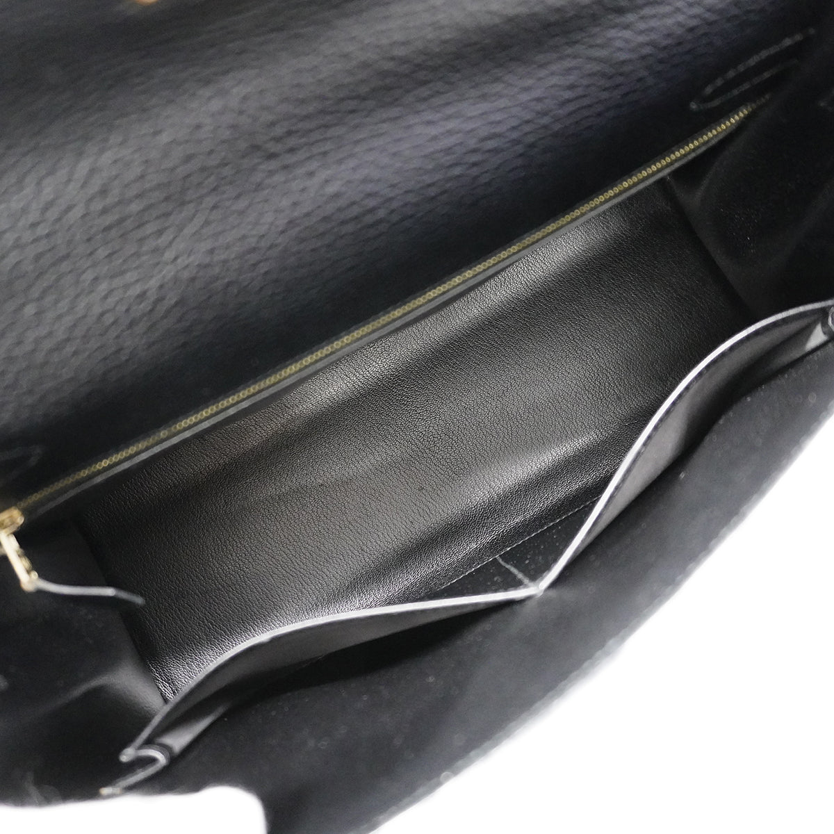 【6fc3303-h】エルメス ハンドバッグ ケリー32 アルデンヌ ブラック ゴールド金具 □B刻印【中古】レディース