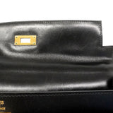 【6fc3947-h】エルメス ハンドバッグ ケリー32 ボックスカーフ ブラック ゴールド金具 □L刻印 2wayバッグ【中古】レディース