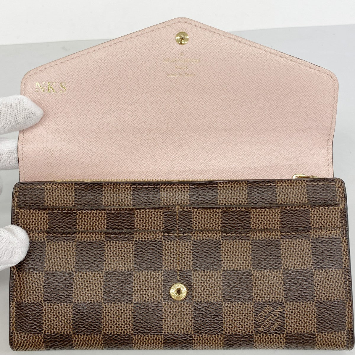 【6fb1954】ルイヴィトン 長財布 ダミエ ポルトフォイユサラ N60114 ローズバレリーヌ【中古】レディース
