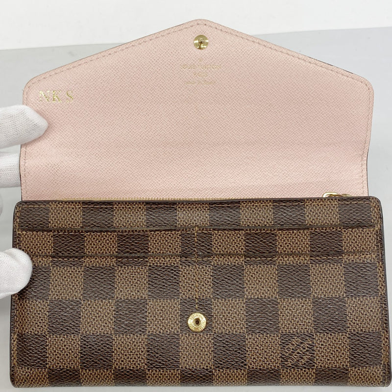 【6fb1954】ルイヴィトン 長財布 ダミエ ポルトフォイユサラ N60114 ローズバレリーヌ【中古】レディース