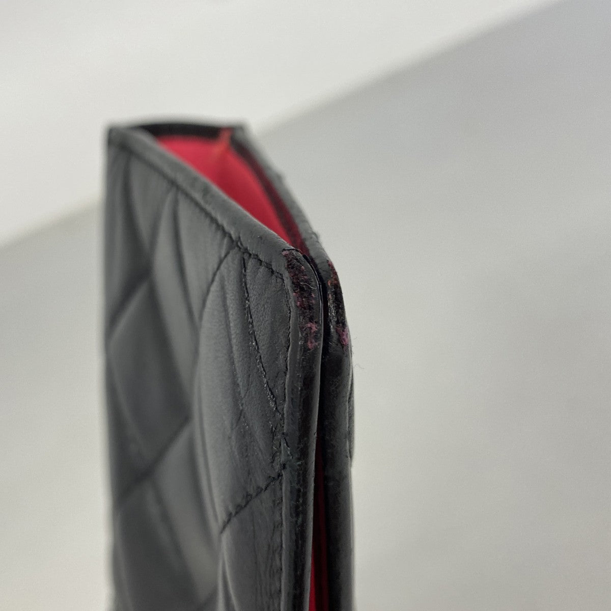 【6fb1987】シャネル 長財布 カンボン ラムスキン ブラック シルバー金具【中古】レディース