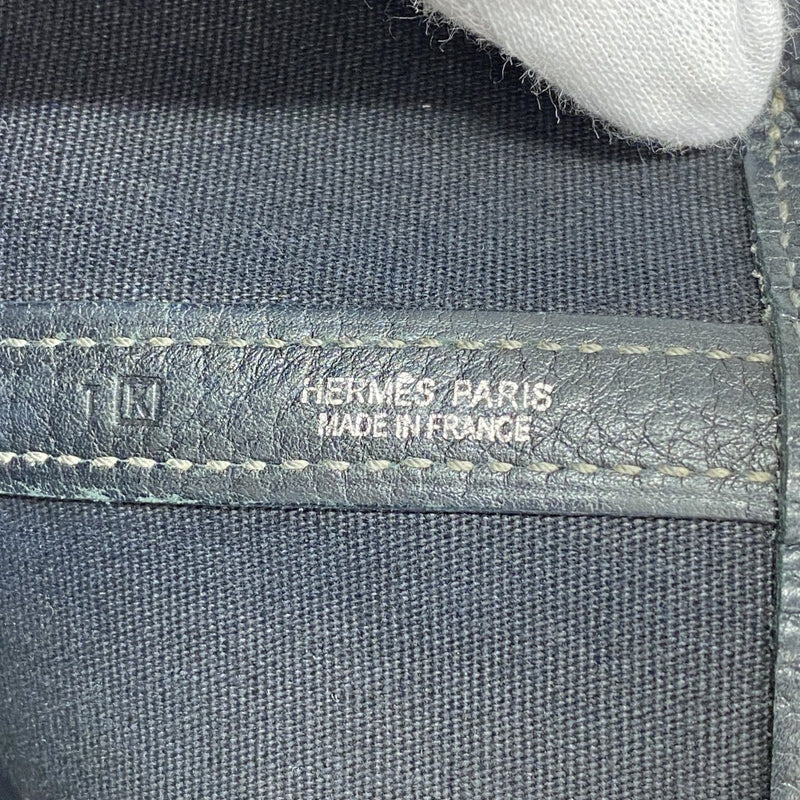 【6fb1998】エルメス トートバッグ ガーデンパーティPM トワルオフィシエ ブラック シルバー金具 □K刻印【中古】レディース