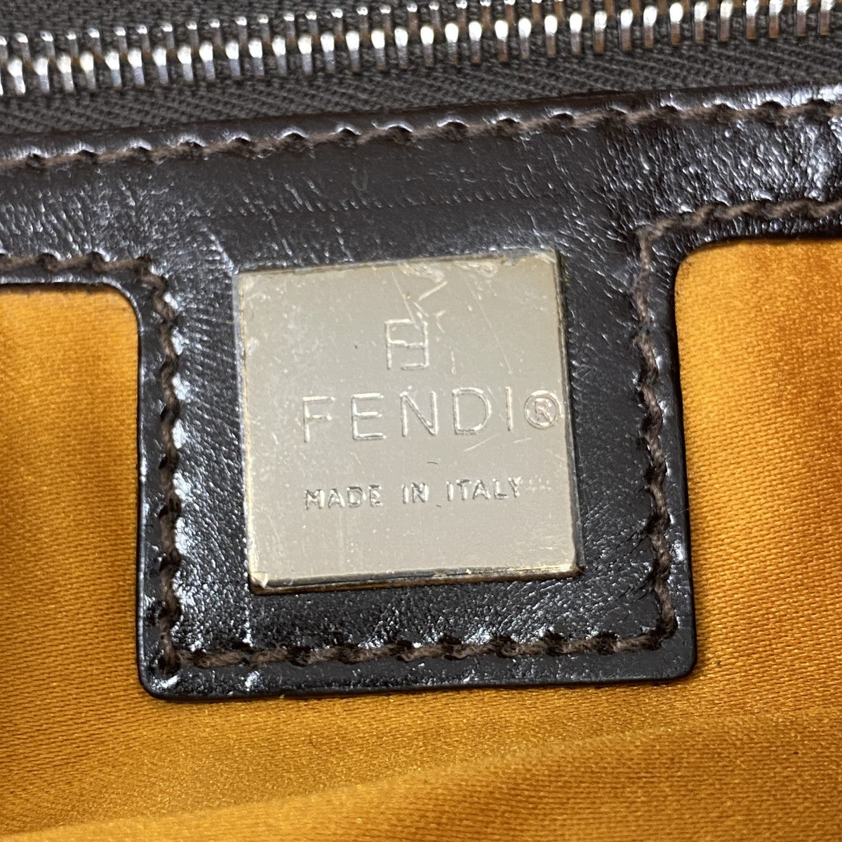 【6fb2009】フェンディ ハンドバッグ ズッカ マンマバケット ウール ブラウン シルバー金具【中古】レディース