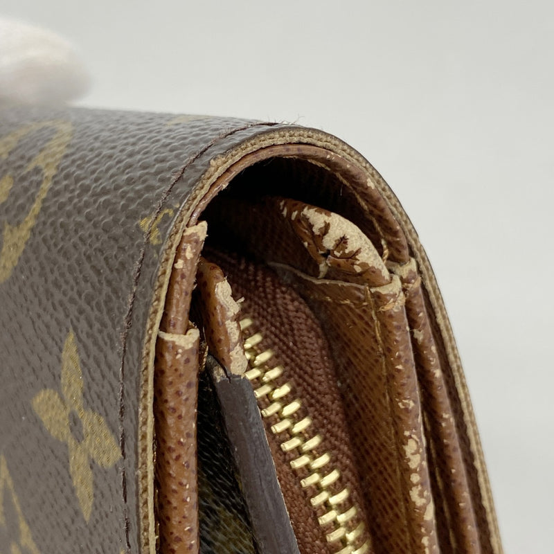 【6fb2017】ルイヴィトン 財布 モノグラム ポルトフォイユトレゾール M61736 ブラウン【中古】レディース