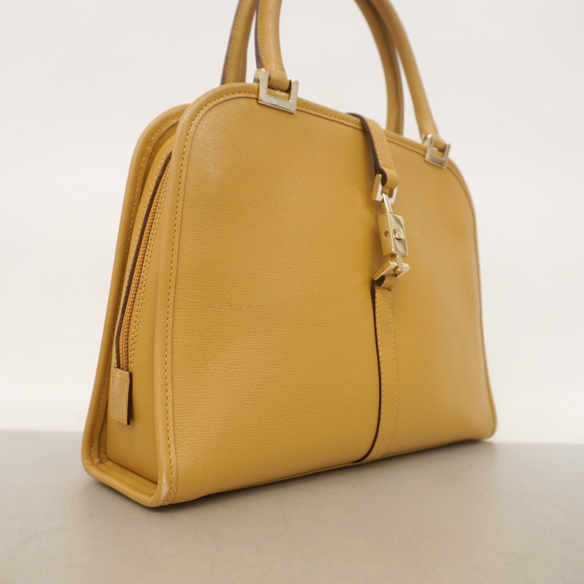 【6fb2052】グッチ ハンドバッグ ジャッキー 020 1071 レザー ベージュ シャンパンゴールド金具【中古】レディース