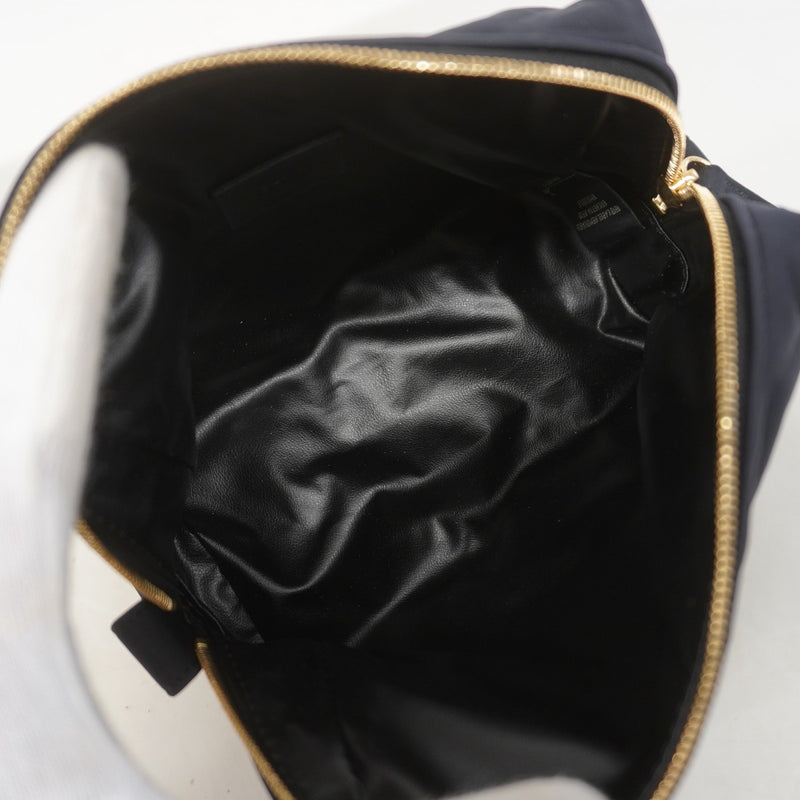 【6fb2057】フェンディ ポーチ FFエンボス ナイロン ブラック ゴールド金具【中古】レディース