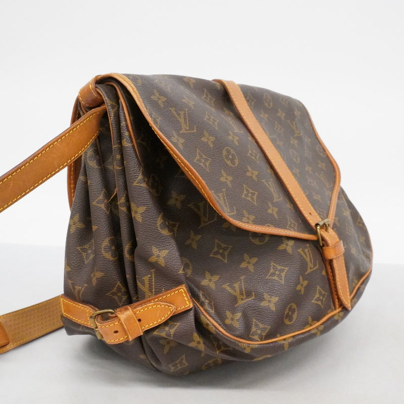 【6fb2072】ルイヴィトン ショルダーバッグ モノグラム ソミュール35 M42254 ブラウン【中古】レディース