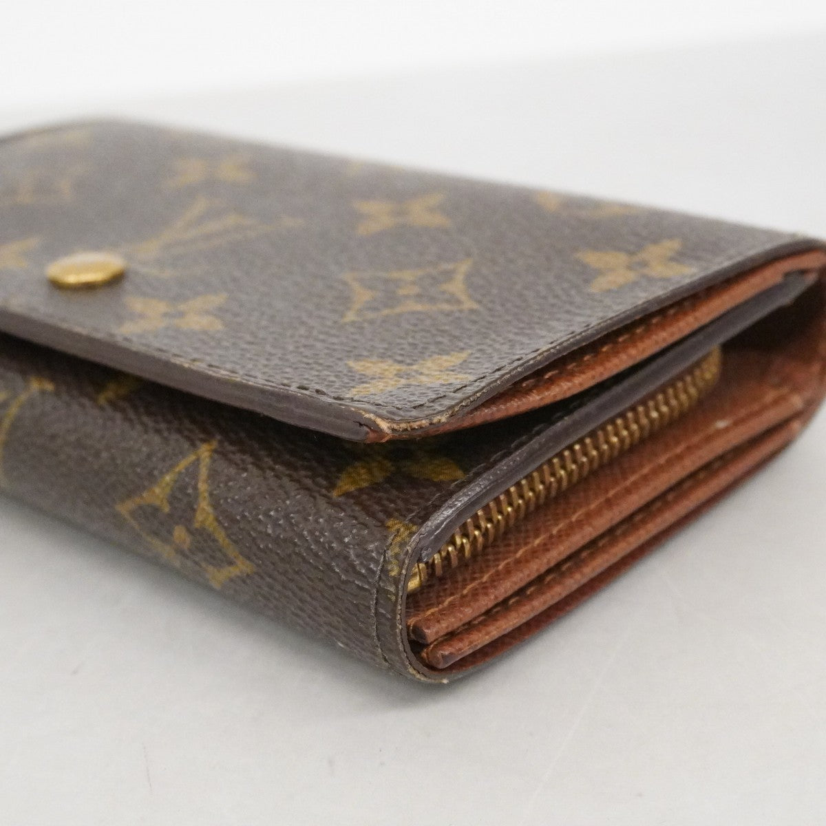 【6fb2094】ルイヴィトン 財布 モノグラム ポルトモネビエトレゾール M61730 ブラウン【中古】レディース