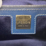 【6fb2116】フェンディ ショルダーバッグ ズッキーノ ナイロンキャンバス ネイビー シルバー金具【中古】レディース