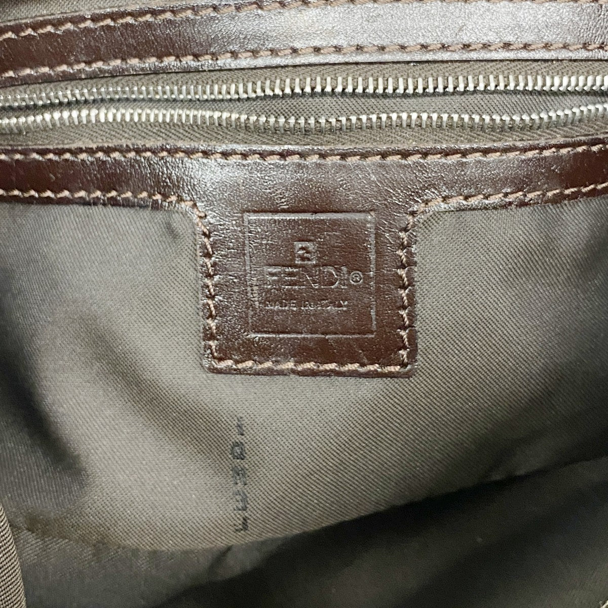 【6fb2117】フェンディ ハンドバッグ ズッカ ナイロンキャンバス ブラウン シルバー金具【中古】レディース