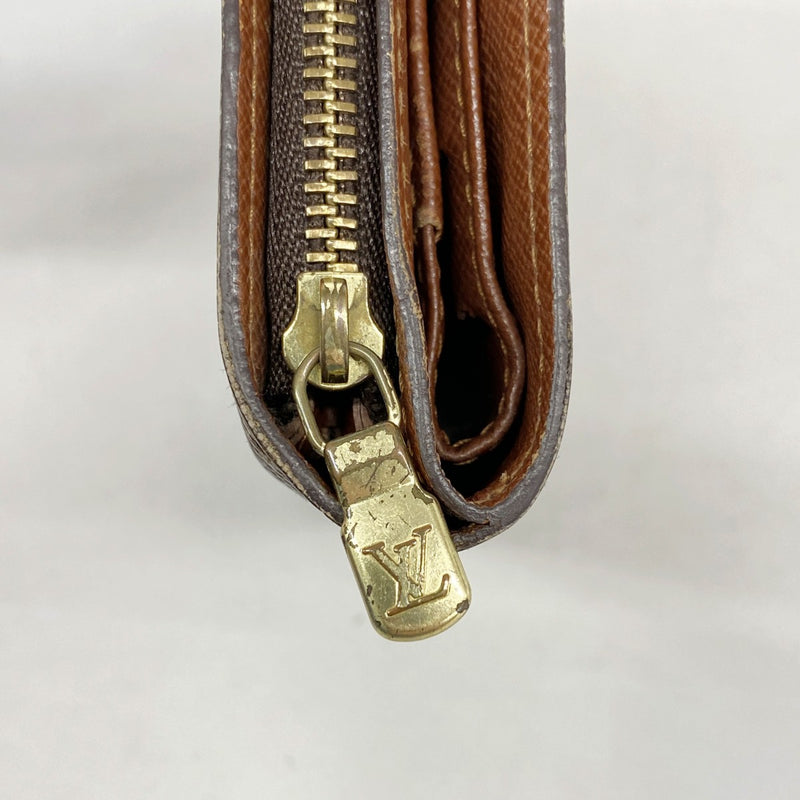 【6fb2122】ルイヴィトン 財布 モノグラム コンパクトジップ M61667 ブラウン【中古】レディース