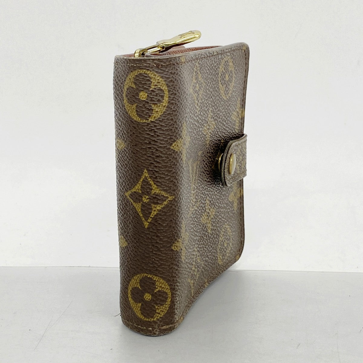 【6fb2122】ルイヴィトン 財布 モノグラム コンパクトジップ M61667 ブラウン【中古】レディース