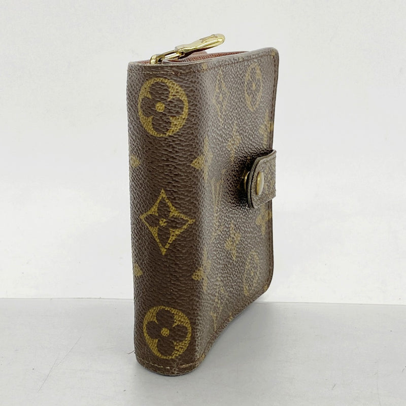 【6fb2122】ルイヴィトン 財布 モノグラム コンパクトジップ M61667 ブラウン【中古】レディース