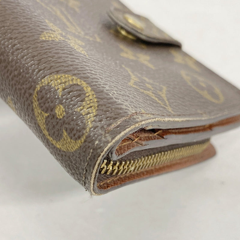 【6fb2122】ルイヴィトン 財布 モノグラム コンパクトジップ M61667 ブラウン【中古】レディース