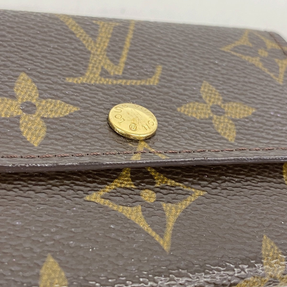 【6fb2124】ルイヴィトン コインケース モノグラム ポルトモネプラ M61930 ブラウン【中古】レディース