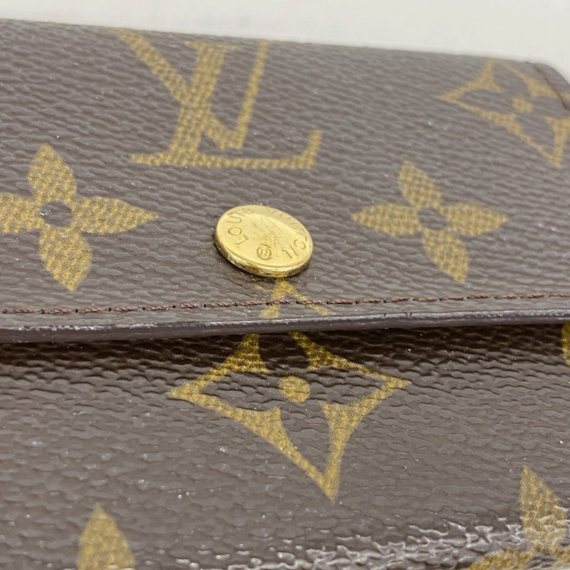 【6fb2124】ルイヴィトン コインケース モノグラム ポルトモネプラ M61930 ブラウン【中古】レディース