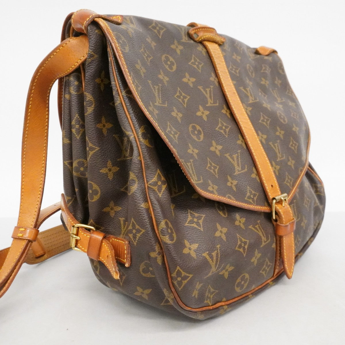 【6fb2128】ルイヴィトン ショルダーバッグ モノグラム ソミュール35 M42254 ブラウン【中古】レディース