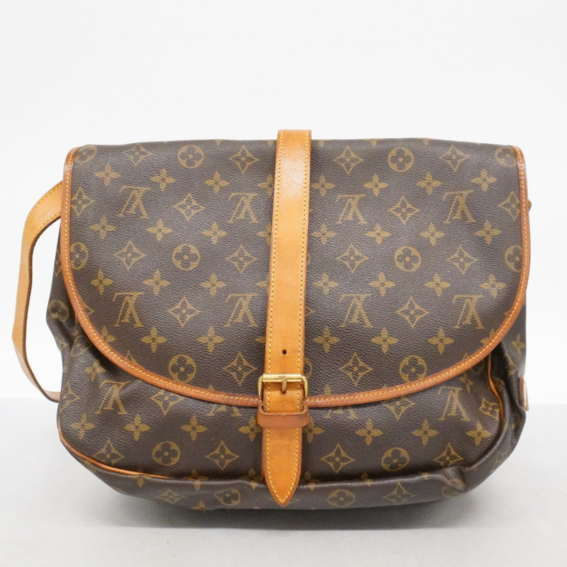 【6fb2128】ルイヴィトン ショルダーバッグ モノグラム ソミュール35 M42254 ブラウン【中古】レディース