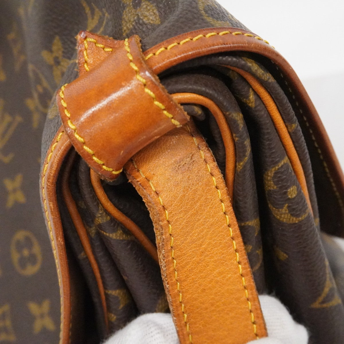【6fb2128】ルイヴィトン ショルダーバッグ モノグラム ソミュール35 M42254 ブラウン【中古】レディース