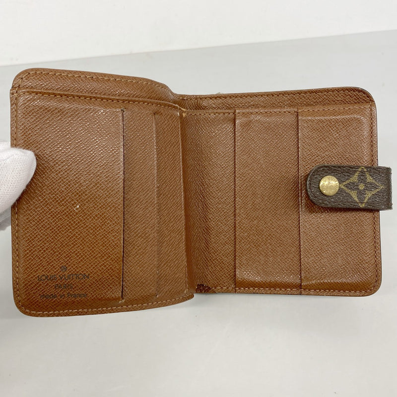 【6fb2145】ルイヴィトン 財布 モノグラム コンパクトジップ M61667 ブラウン【中古】レディース