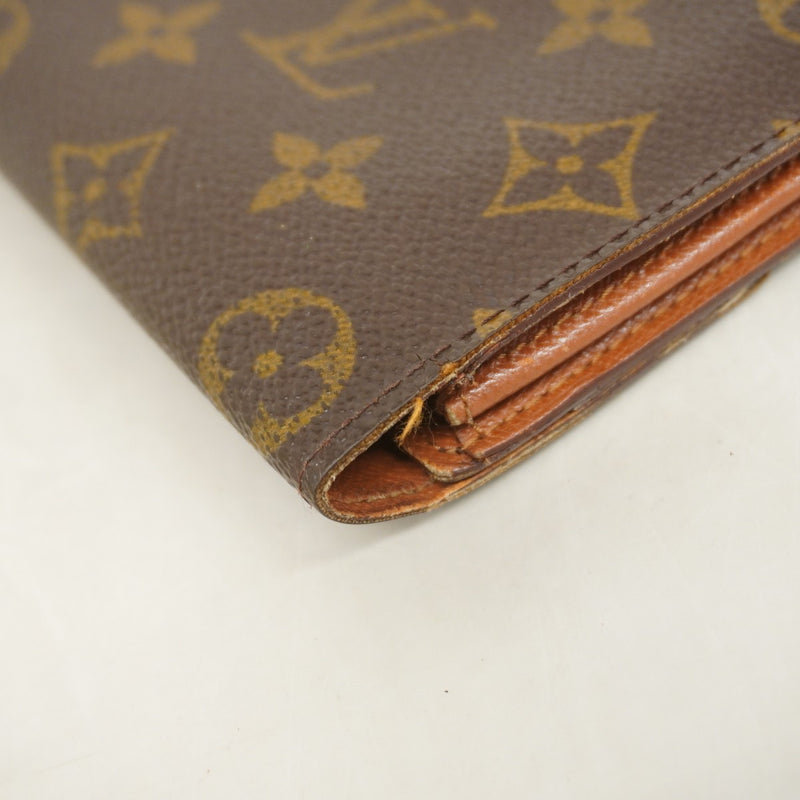 【6fb2154】ルイヴィトン 長財布 モノグラム ポシェットポルトモネクレディ M61725 ブラウン【中古】レディース