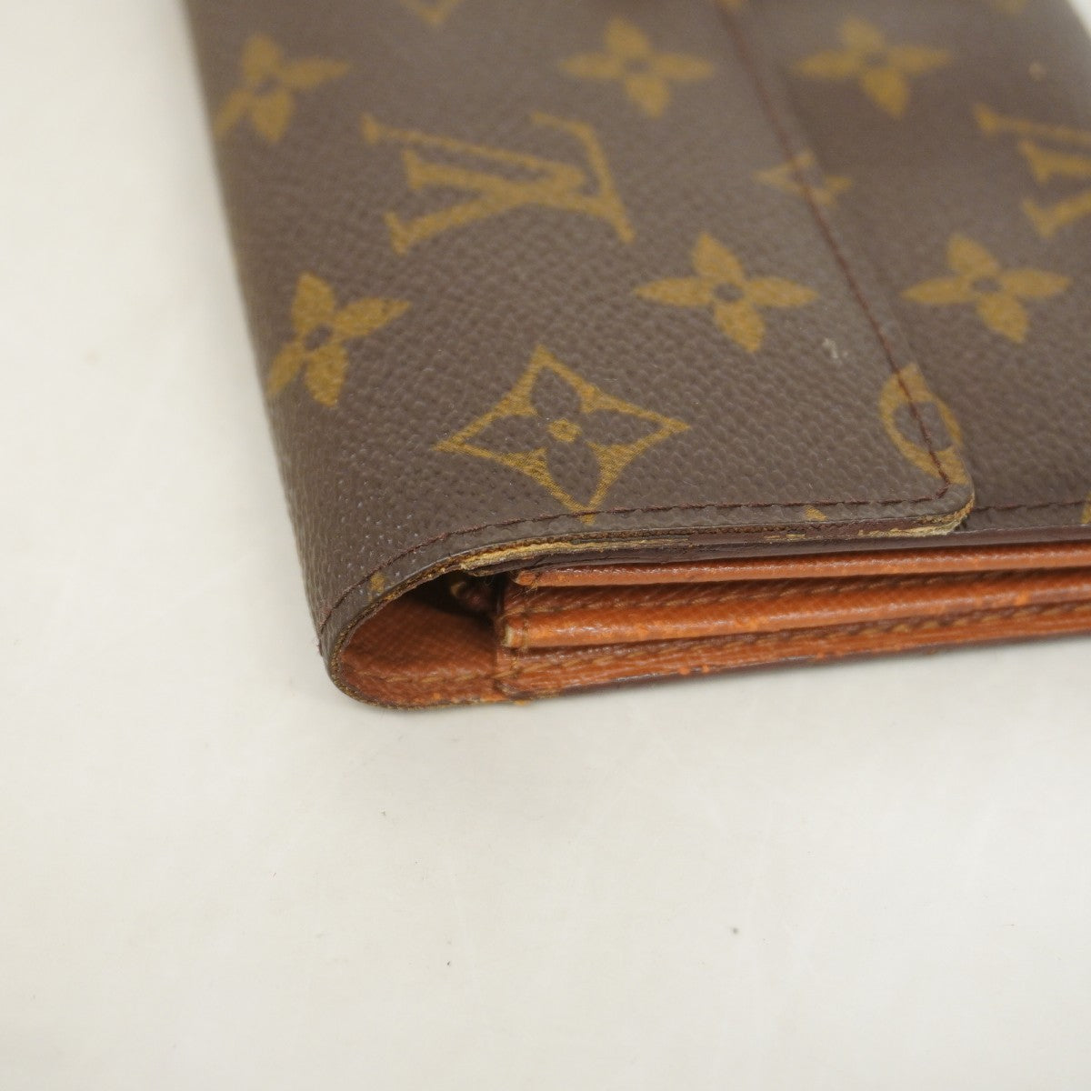 【6fb2154】ルイヴィトン 長財布 モノグラム ポシェットポルトモネクレディ M61725 ブラウン【中古】レディース