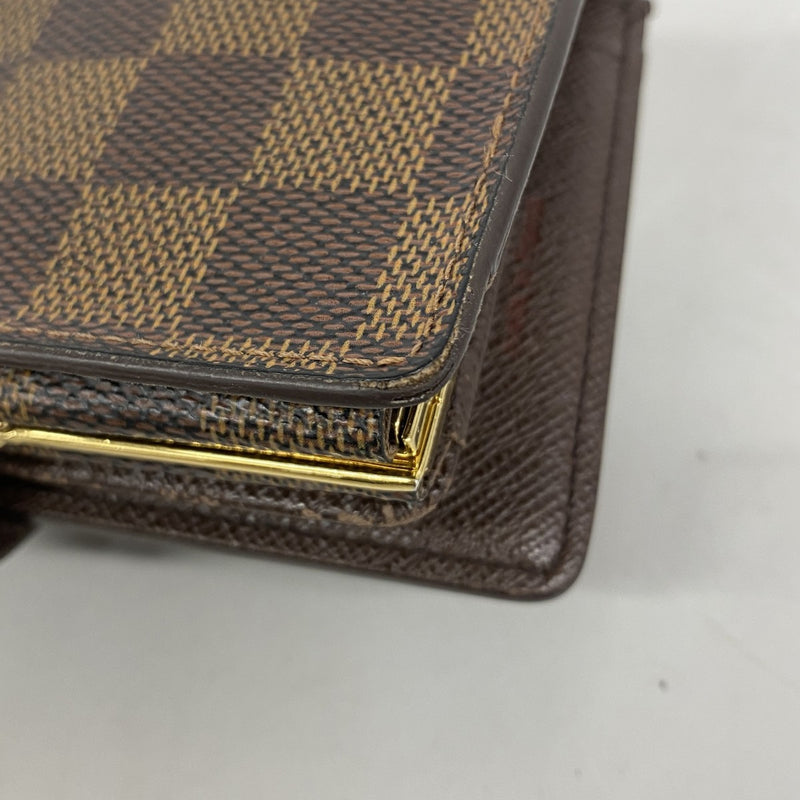 【6fb2170】ルイヴィトン 財布 ダミエ ポルトモネビエヴィエノワ N61664 エベヌ【中古】レディース