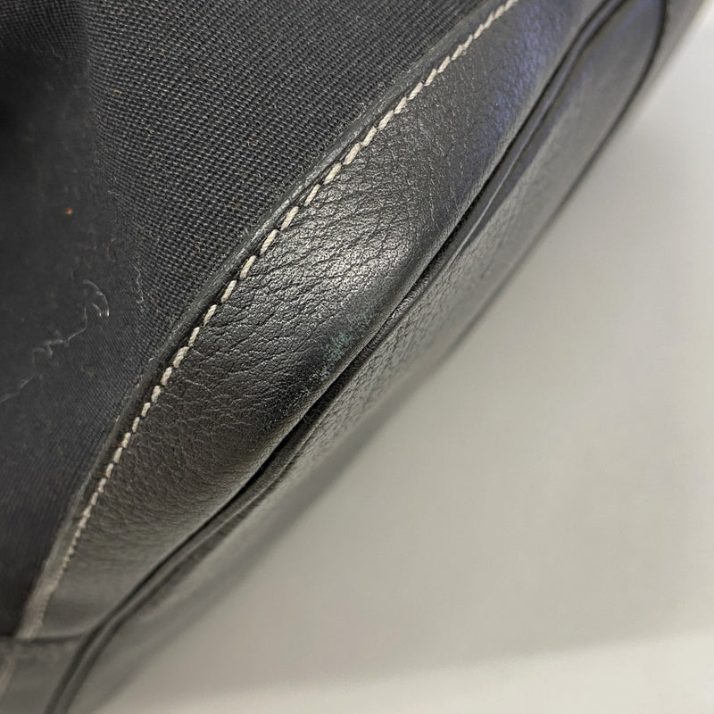 【6fb2171】エルメス トートバッグ ガーデンパーティGM トワルオフィシエ ブラック シルバー金具 □G刻印【中古】レディース