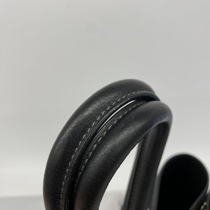 【6fb2171】エルメス トートバッグ ガーデンパーティGM トワルオフィシエ ブラック シルバー金具 □G刻印【中古】レディース