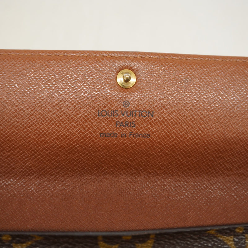 【6fb2185】ルイヴィトン 長財布 モノグラム ポシェットポルトモネクレディ M61725 ブラウン【中古】レディース