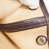 【6fb2186】エルメス トートバッグ ガーデンパーティPM トワルアッシュ ブラウン シルバー金具 □H刻印【中古】レディース