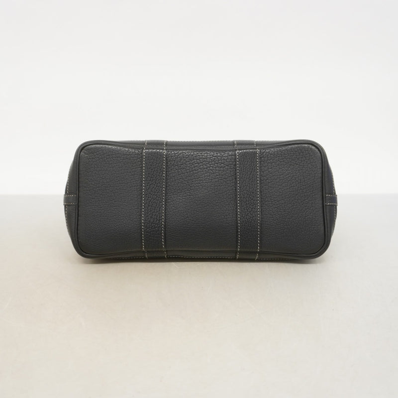 【6fb2207】エルメス トートバッグ ガーデンパーティTPM トワルオフィシエ ブラック シルバー金具 □H刻印【中古】レディース