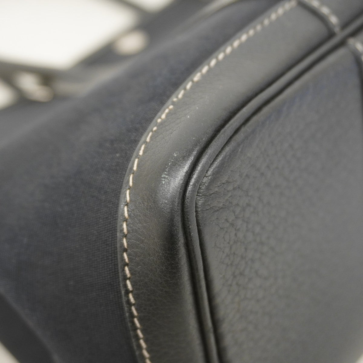 【6fb2207】エルメス トートバッグ ガーデンパーティTPM トワルオフィシエ ブラック シルバー金具 □H刻印【中古】レディース