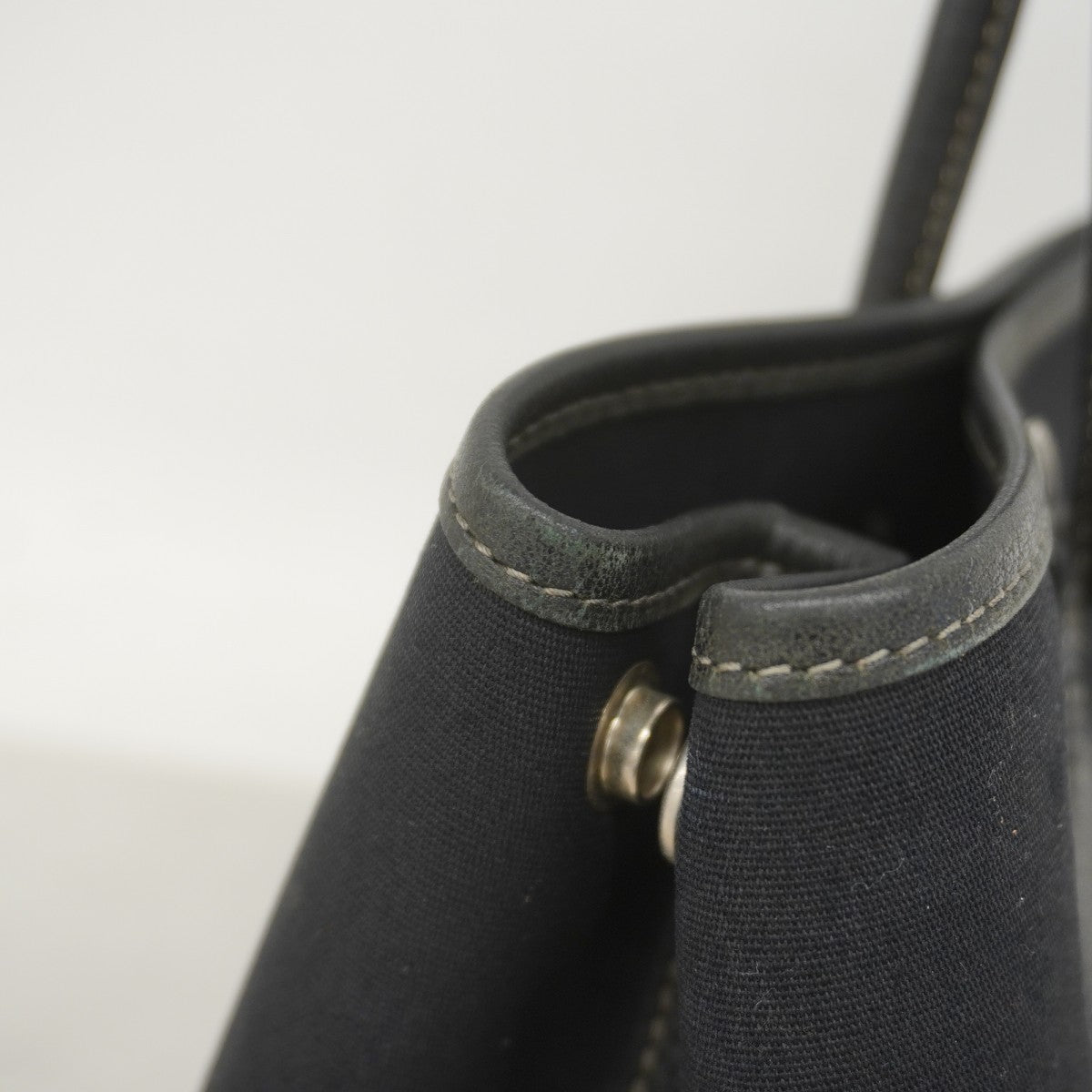 【6fb2207】エルメス トートバッグ ガーデンパーティTPM トワルオフィシエ ブラック シルバー金具 □H刻印【中古】レディース