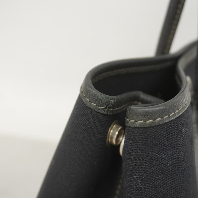 【6fb2207】エルメス トートバッグ ガーデンパーティTPM トワルオフィシエ ブラック シルバー金具 □H刻印【中古】レディース