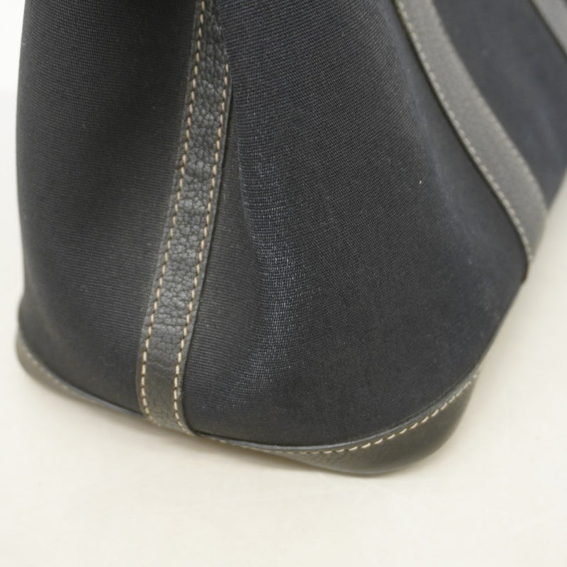 【6fb2207】エルメス トートバッグ ガーデンパーティTPM トワルオフィシエ ブラック シルバー金具 □H刻印【中古】レディース