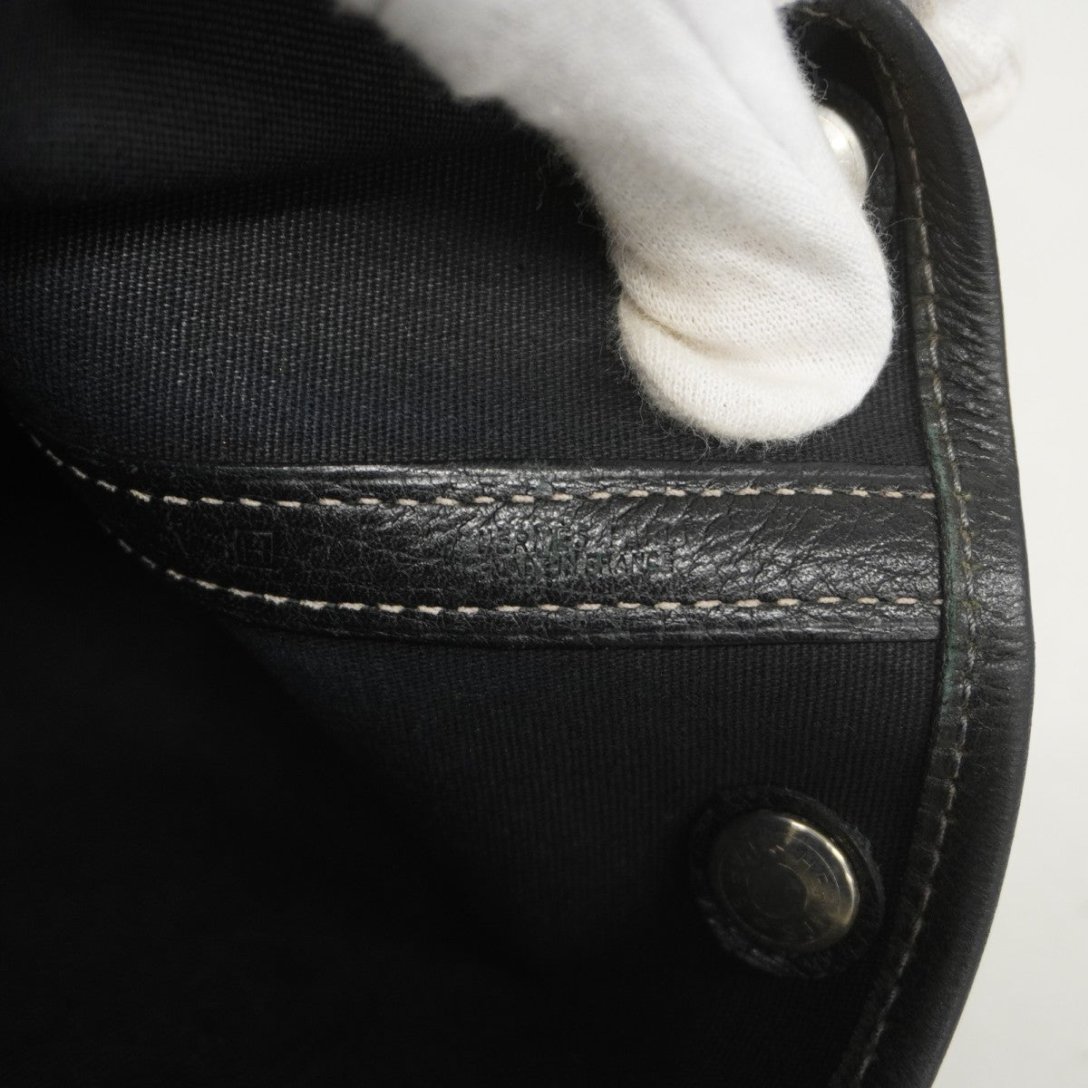 【6fb2207】エルメス トートバッグ ガーデンパーティTPM トワルオフィシエ ブラック シルバー金具 □H刻印【中古】レディース