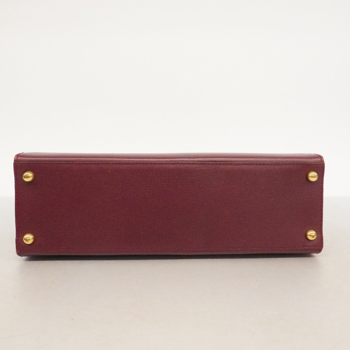 【6fb2233】カルティエ ハンドバッグ マスト レザー ボルドー ゴールド金具【中古】レディース