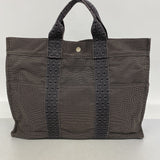 【6fb2283-k】エルメス トートバッグ エールラインMM キャンバス グレー シルバー金具【中古】メンズ レディース ユニセックス