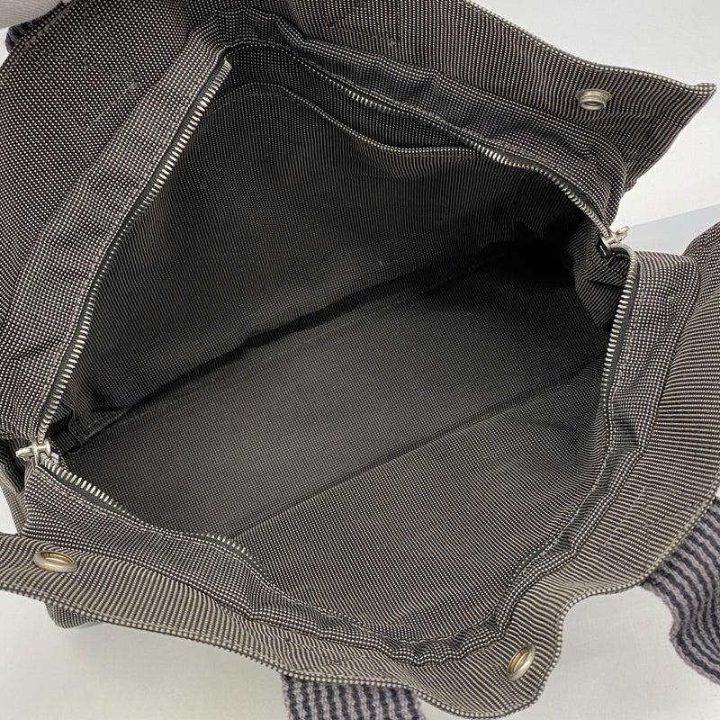 【6fb2283-k】エルメス トートバッグ エールラインMM キャンバス グレー シルバー金具【中古】メンズ レディース ユニセックス