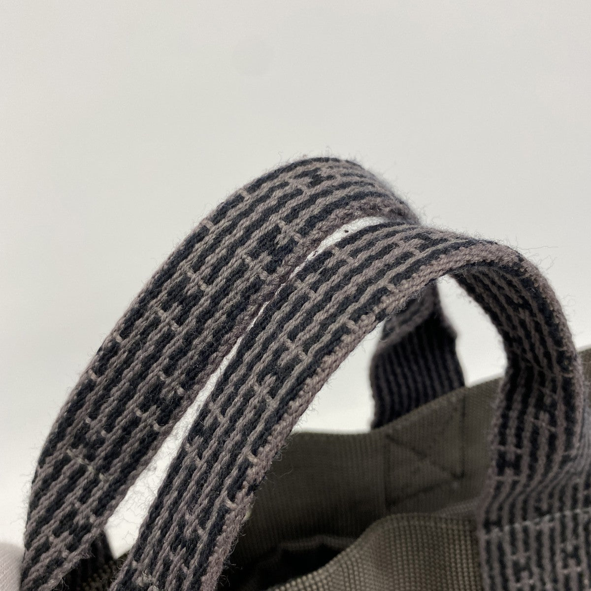 【6fb2283-k】エルメス トートバッグ エールラインMM キャンバス グレー シルバー金具【中古】メンズ レディース ユニセックス