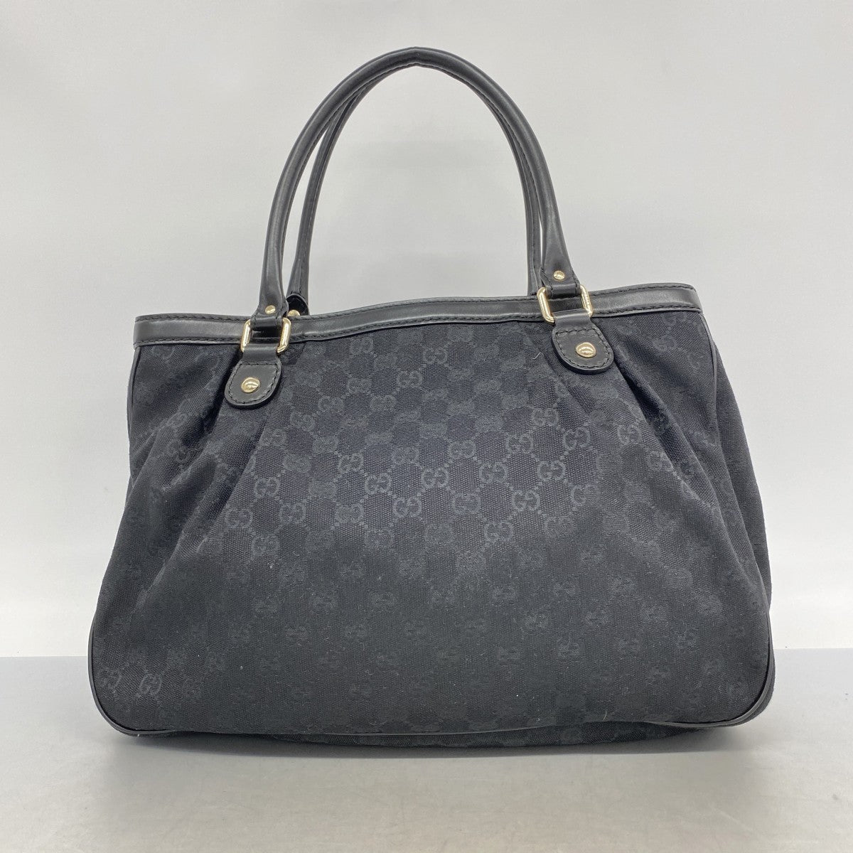 【6fb2294-k】グッチ トートバッグ GGキャンバス スーキー 296835 キャンバス ブラック シャンパンゴールド金具【中古】レディース