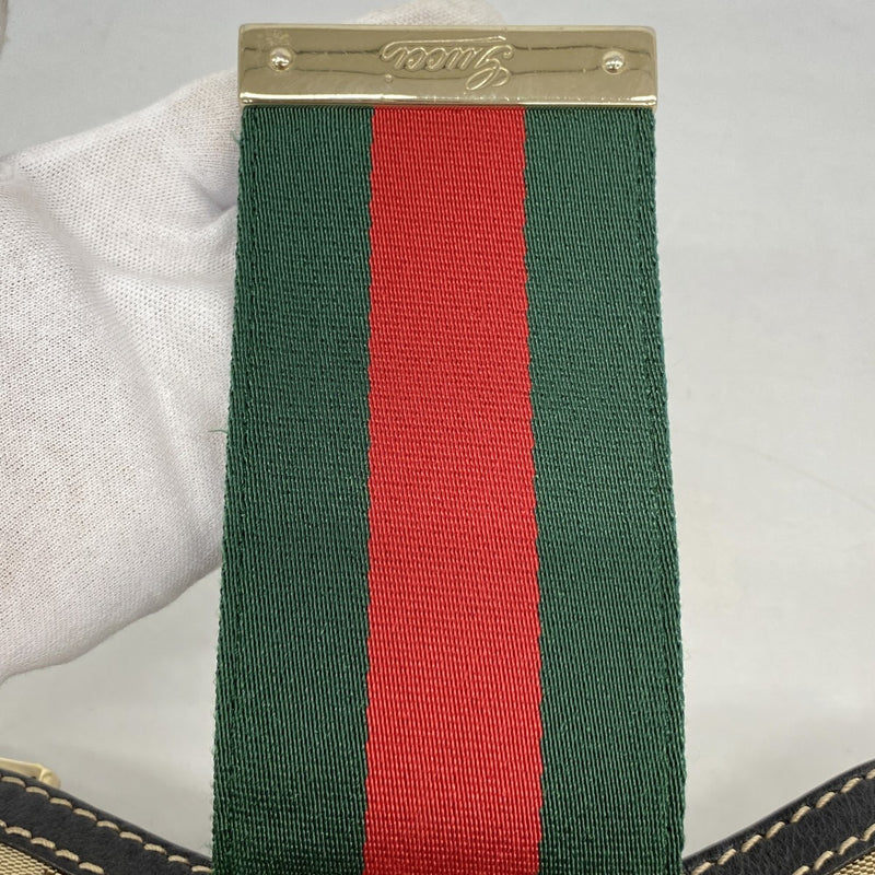 【6fb2295-k】グッチ ショルダーバッグ GGキャンバス/シェリーライン 233608 キャンバス ベージュ シャンパンゴールド金具【中古】レディース