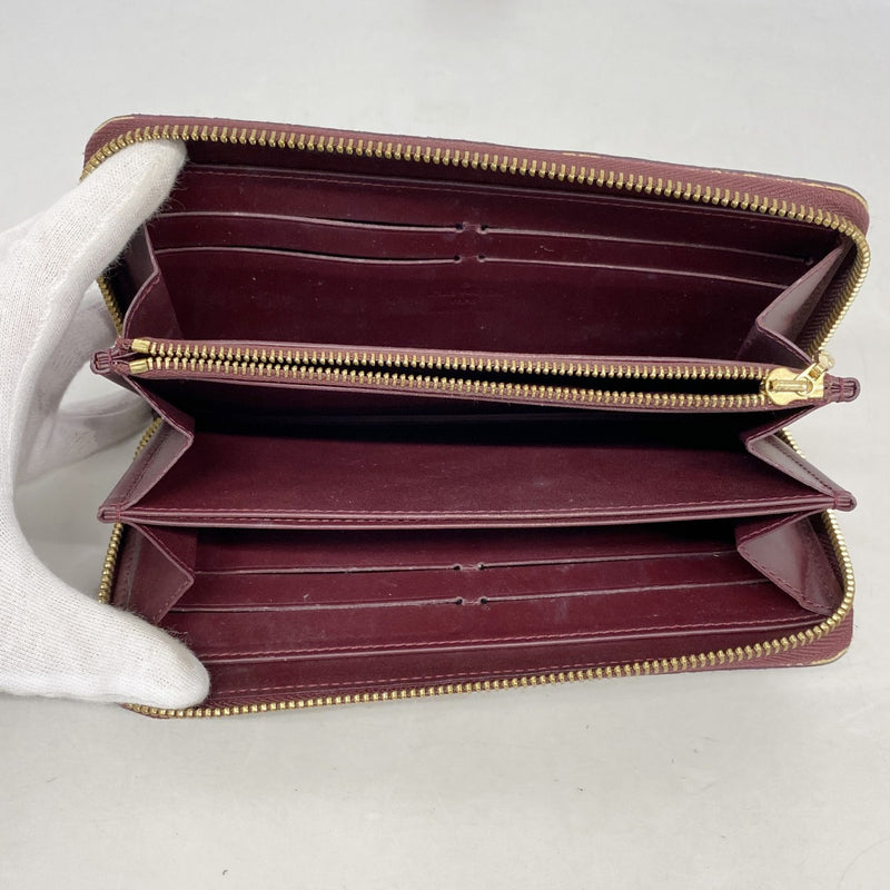 【6fb2298-k】ルイヴィトン 長財布 ヴェルニ ジッピーウォレット M91536 ルージュフォーヴィスト【中古】レディース