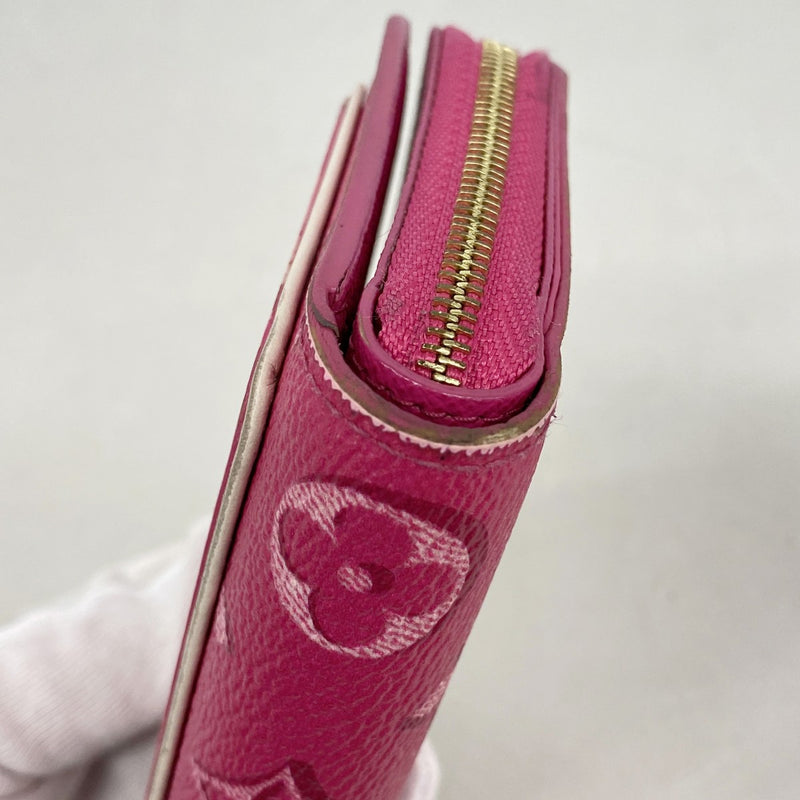 【6fb2299-k】ルイヴィトン 財布 モノグラム・フォールフォーユー ポルトフォイユルー M81472 フューシャ【中古】レディース