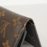 【6fb2311-k】ルイヴィトン 財布 モノグラム ポルトフォイユパラスコンパクト ブラウン ノワール【中古】レディース