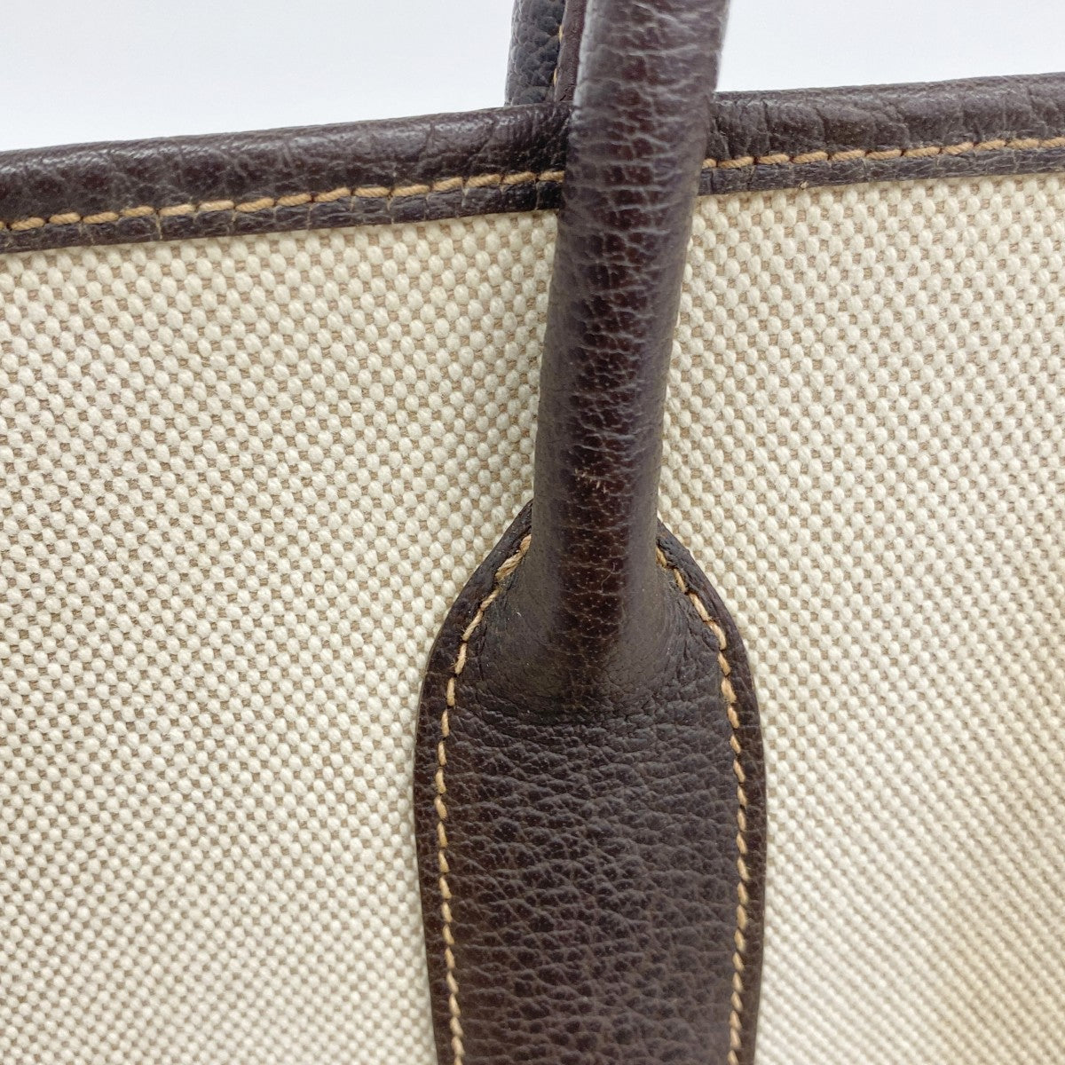【6fb2333】エルメス トートバッグ ガーデンパーティPM トワルアッシュ ブラウン シルバー金具 □H刻印【中古】レディース