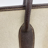 【6fb2333】エルメス トートバッグ ガーデンパーティPM トワルアッシュ ブラウン シルバー金具 □H刻印【中古】レディース