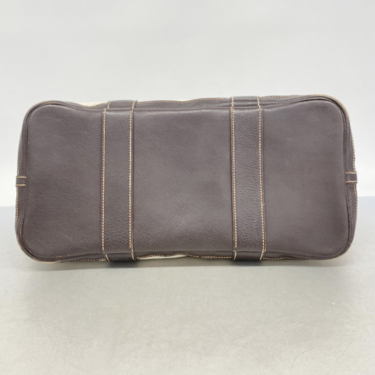 【6fb2333】エルメス トートバッグ ガーデンパーティPM トワルアッシュ ブラウン シルバー金具 □H刻印【中古】レディース