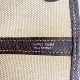 【6fb2333】エルメス トートバッグ ガーデンパーティPM トワルアッシュ ブラウン シルバー金具 □H刻印【中古】レディース